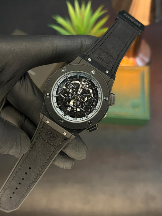 HUBLOOT BLACK LEATHER